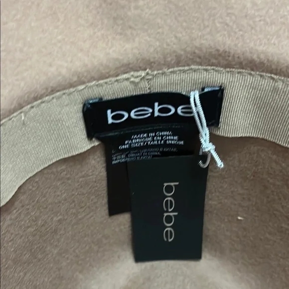 bebe Tan Fedora with Feather Detail - Picture 2 of 4